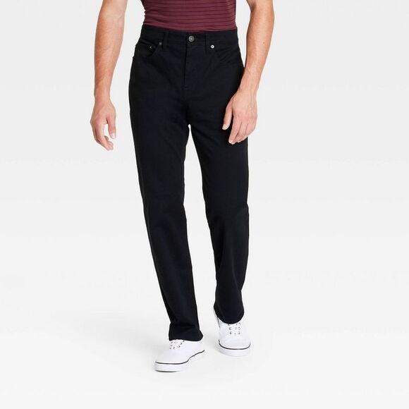 Goodfellow & Co - Men's Straight Fit 5-Pocket Pants - Goodfellow & C Black - Picture 1 of 3
